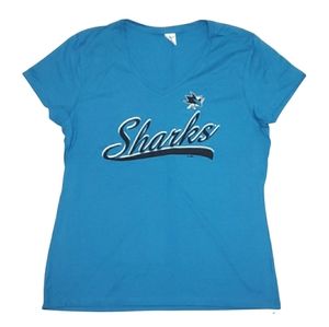San Jose Sharks V-neck Shirt Women's Size Large | NWOT Hockey NHL